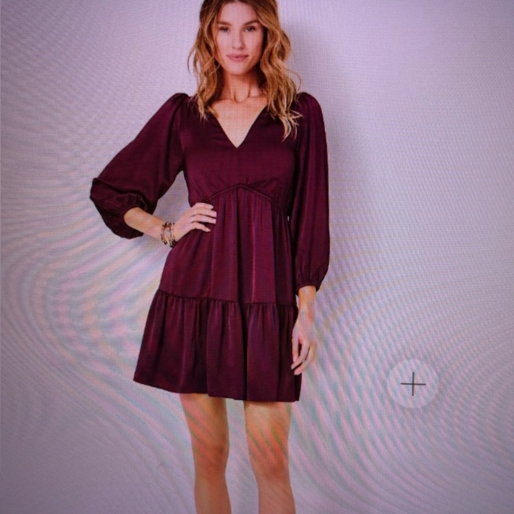 Lilly Pulitzer Red Tiered Ruffled Mini Dress with V-Neck